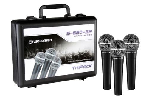 Kit de Microfones Com Fio Waldman S580 3P